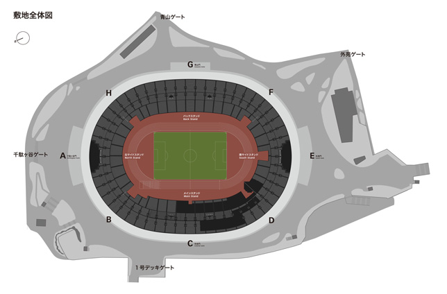 国立競技場内のコースマップ画像